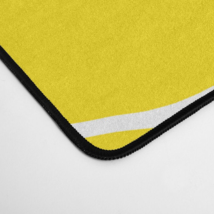 Large Yellow Retro Flowers on White Background #decor #society6 #buyart Desk Mat Gallery Image 4