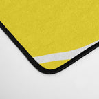Large Yellow Retro Flowers on White Background #decor #society6 #buyart Desk Mat Gallery Image 4