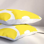 Large Yellow Retro Flowers on White Background #decor #society6 #buyart Pillow Sham Gallery Image 3