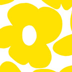 Large Yellow Retro Flowers on White Background #decor #society6 #buyart Coffee Mug Gallery Image 2