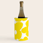 Large Yellow Retro Flowers on White Background #decor #society6 #buyart Wine Chiller Gallery Image 2