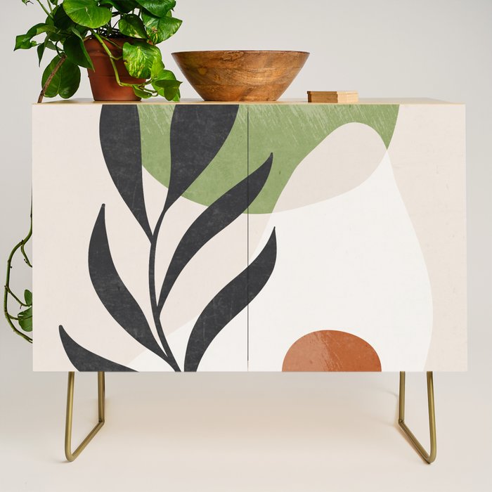 Minimal Abstract Art Plant Credenza Gallery Image 1