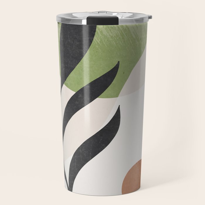 Minimal Abstract Art Plant Travel Mug Gallery Image 1