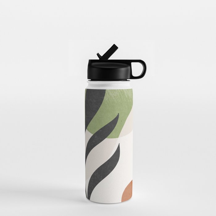 Minimal Abstract Art Plant Water Bottle Gallery Image 1