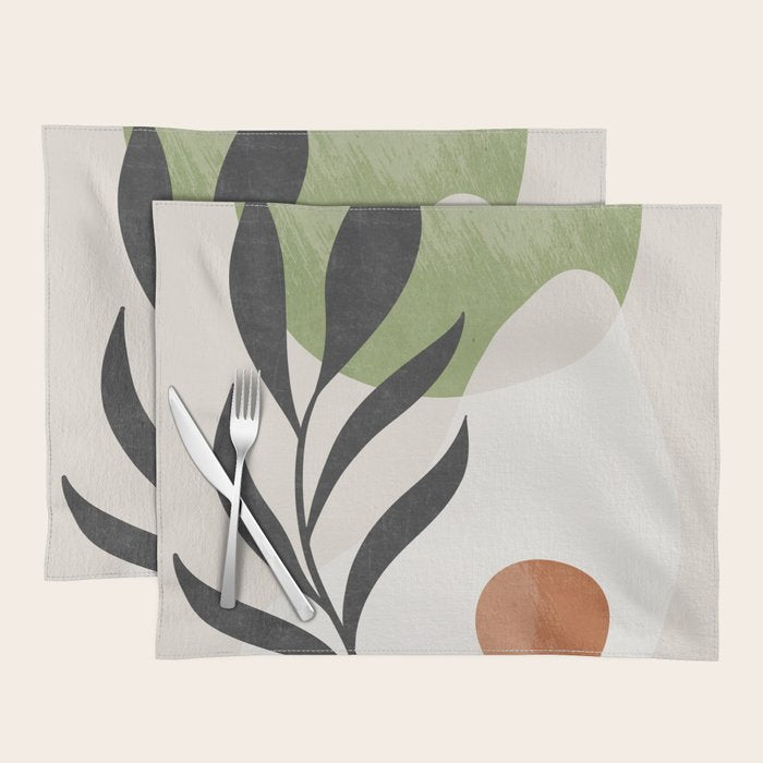 Minimal Abstract Art Plant Placemat Gallery Image 1