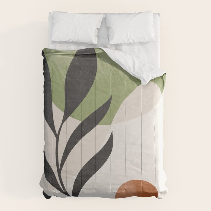 Minimal Abstract Art Plant Comforter Gallery Image 6