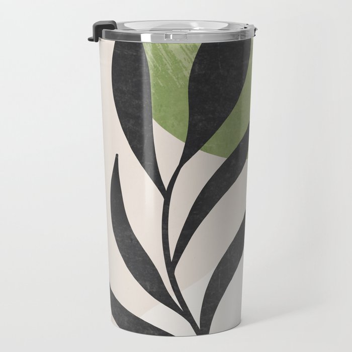 Minimal Abstract Art Plant Travel Mug Gallery Image 3