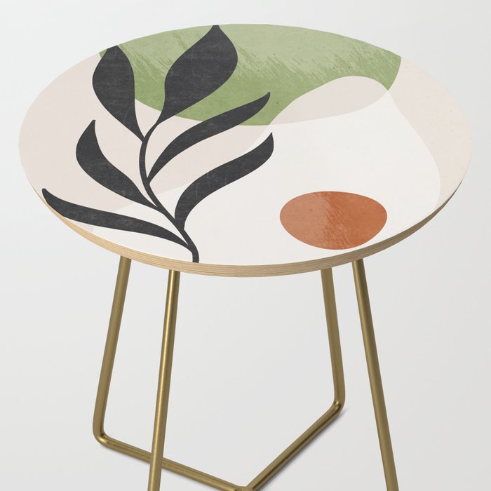 Minimal Abstract Art Plant Side Table Gallery Image 2