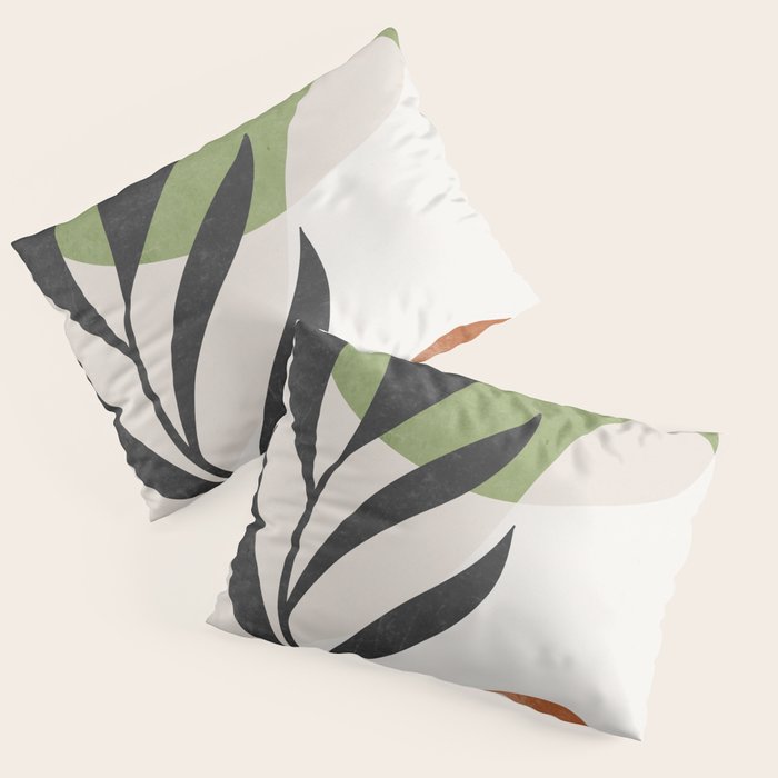 Minimal Abstract Art Plant Pillow Sham Gallery Image 1