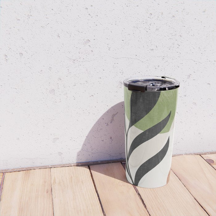 Minimal Abstract Art Plant Travel Mug Gallery Image 4