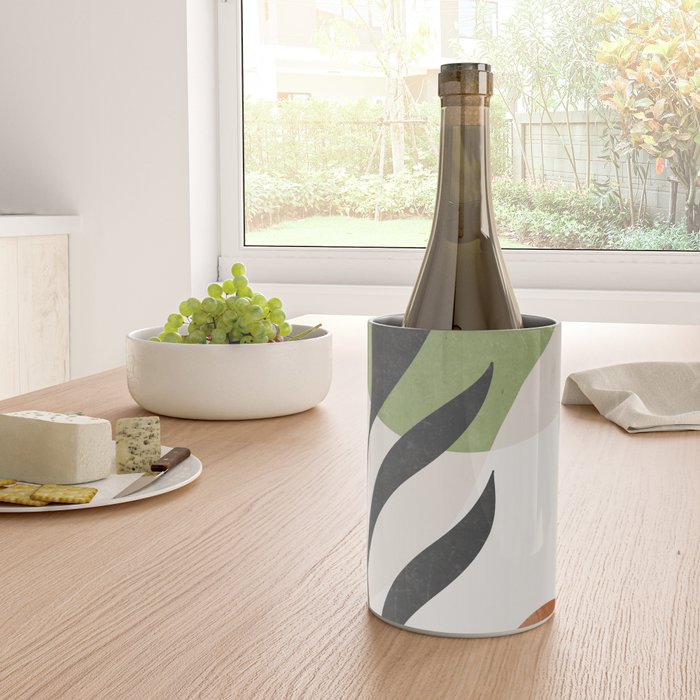 Minimal Abstract Art Plant Wine Chiller Gallery Image 4
