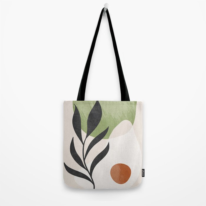 Minimal Abstract Art Plant Tote Bag Gallery Image 2
