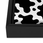 Abstract black and white cow print pattern Framed Canvas Print Gallery Image 3