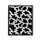 Abstract black and white cow print pattern Framed Canvas Print Gallery Image 8