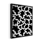 Abstract black and white cow print pattern Framed Canvas Print Gallery Image 2