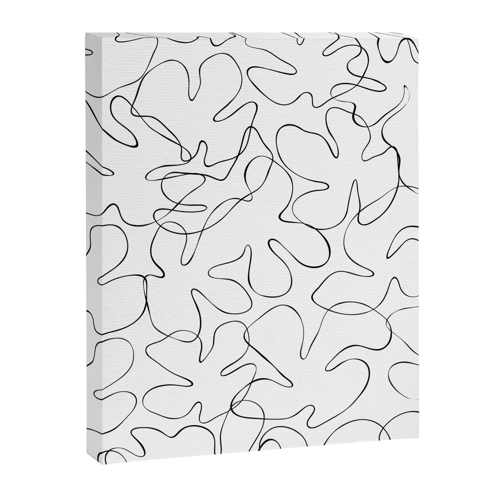 Abstract black and white floral art pattern Canvas Print Gallery Image 8