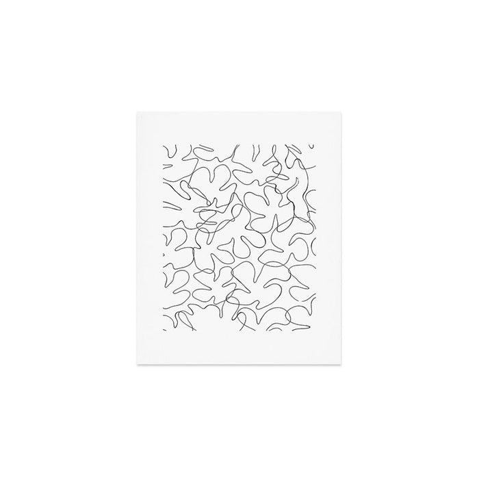 Abstract black and white floral art pattern Art Print Gallery Image 1