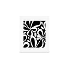 Abstract black and white flower art pattern Art Print Gallery Image 1