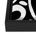 Abstract black and white flower art pattern Framed Canvas Print Gallery Image 3