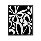 Abstract black and white flower art pattern Framed Canvas Print Gallery Image 8