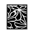 Abstract black and white flower art pattern Framed Canvas Print Gallery Image 8