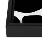 Abstract black and white flower nature art pattern Framed Canvas Print Gallery Image 3