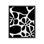 Abstract black and white flower nature art pattern Framed Canvas Print Gallery Image 8