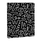 Abstract black and white line doodle pattern Canvas Print Gallery Image 8