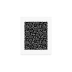 Abstract black and white line doodle pattern Art Print Gallery Image 1
