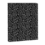 Abstract black and white line doodle pattern Canvas Print Gallery Image 8