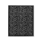 Abstract black and white line doodle pattern Framed Canvas Print Gallery Image 8
