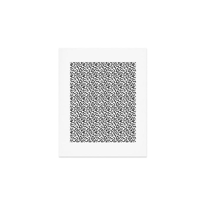 Abstract black and white line doodle pattern Art Print Gallery Image 1