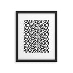 Abstract black and white line doodle pattern Framed Art Print Gallery Image 6