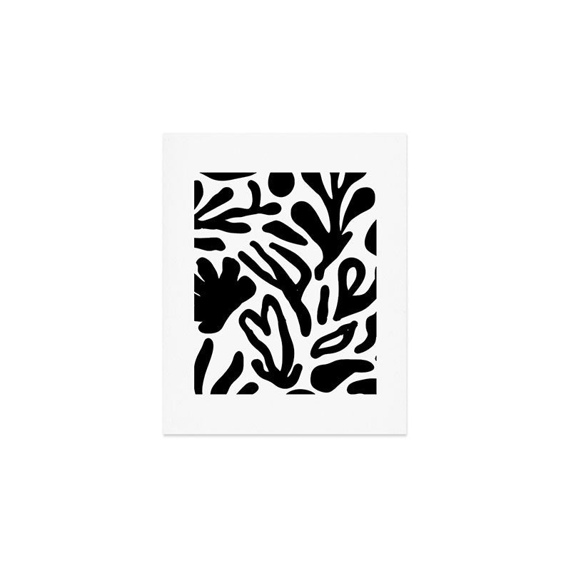 Abstract black and white organic nature art pattern Art Print Gallery Image 1
