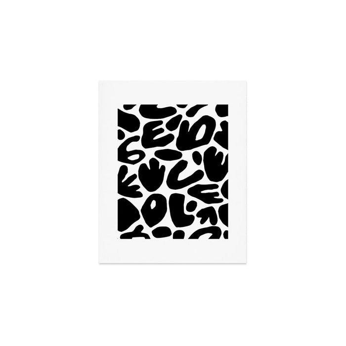 Abstract black and white organic nature art pattern Art Print Gallery Image 1