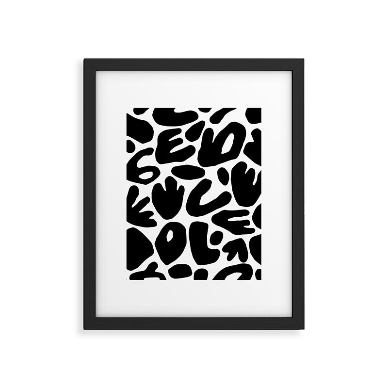 Abstract black and white organic nature art pattern Framed Art Print Gallery Image 6