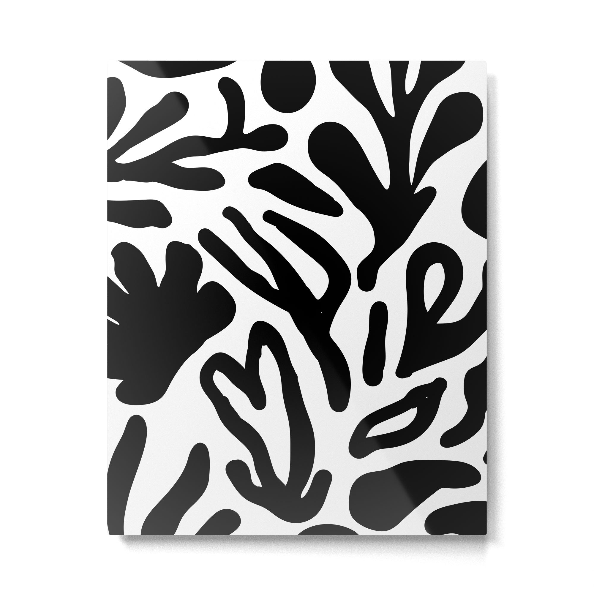 Abstract black and white organic nature art pattern Metal Print Gallery Image 6