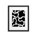 Abstract black and white organic shape pattern Framed Art Print Gallery Image 6