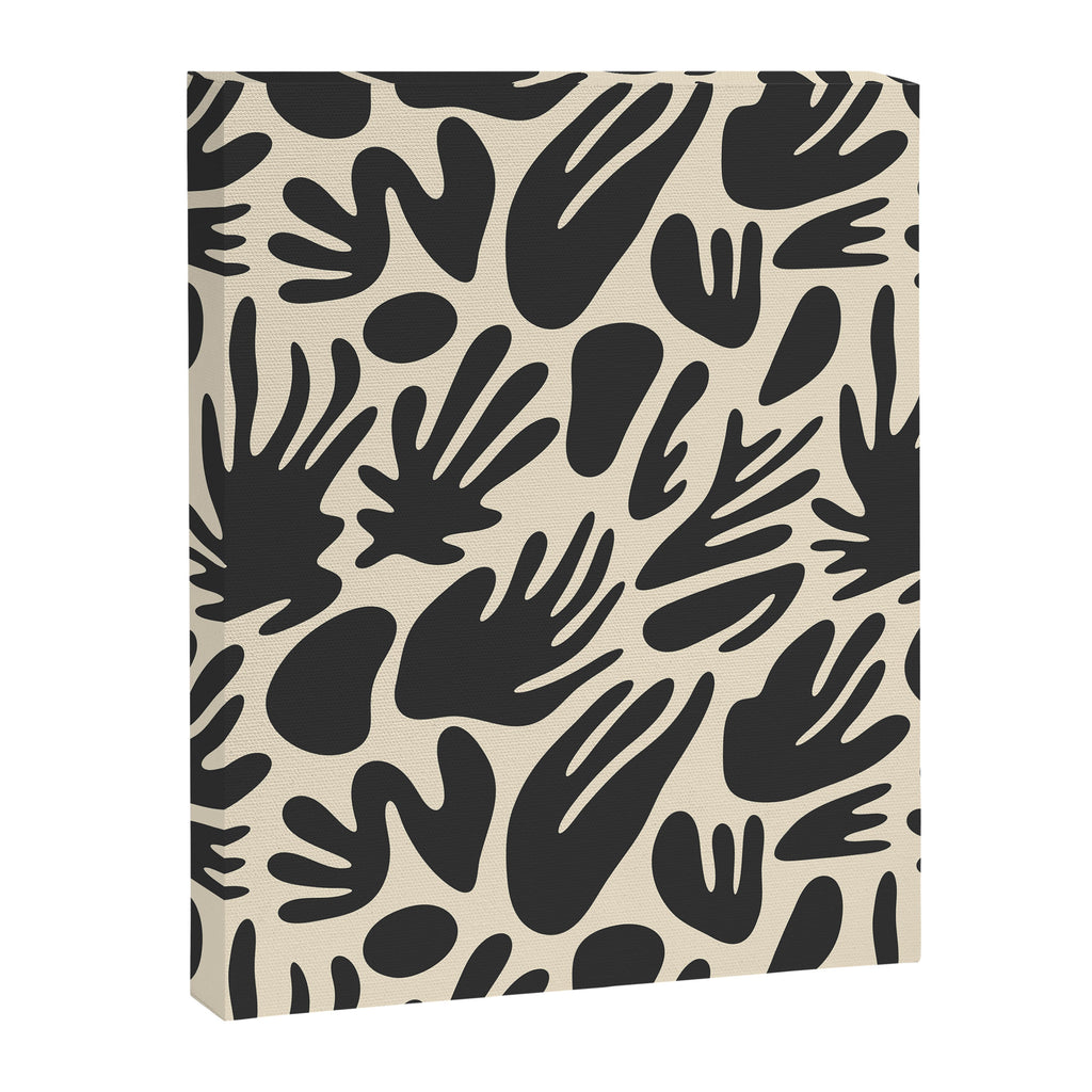 Abstract black and white organic shape pattern Canvas Print Gallery Image 8