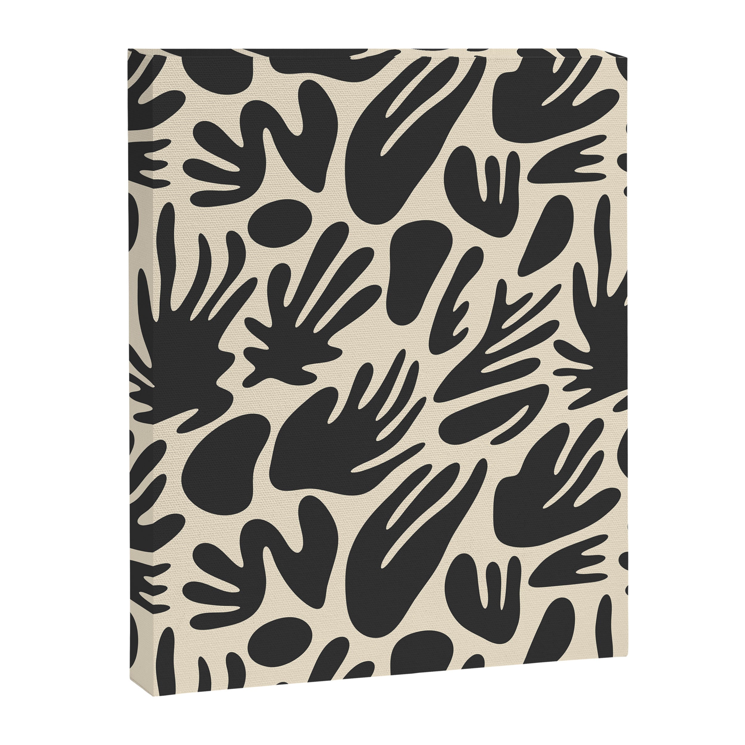 Abstract black and white organic shape pattern Canvas Print Gallery Image 8