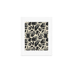 Abstract black and white organic shape pattern Art Print Gallery Image 1