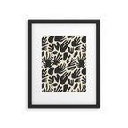 Abstract black and white organic shape pattern Framed Art Print Gallery Image 6
