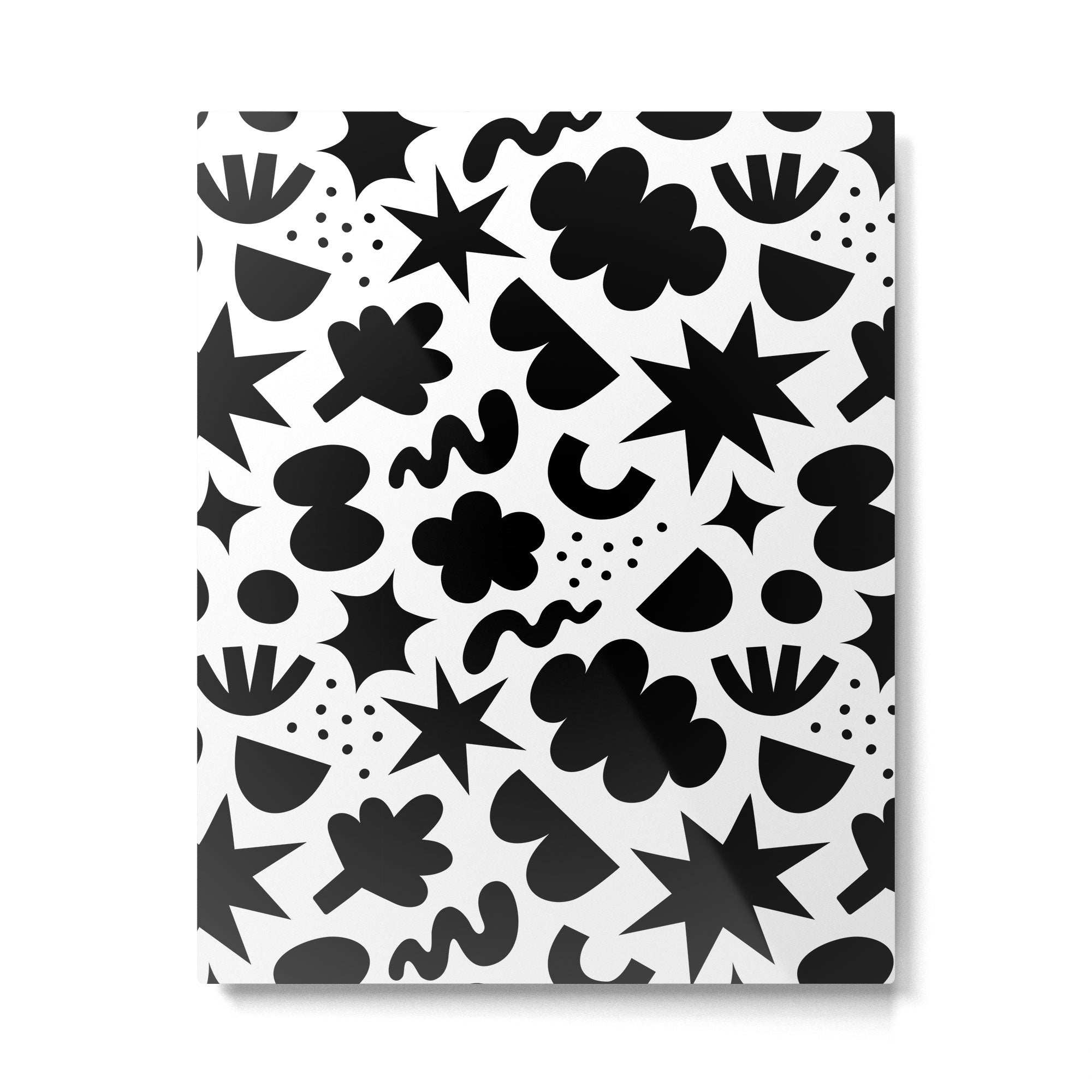 Abstract black and white organic shape pattern Metal Print Gallery Image 6