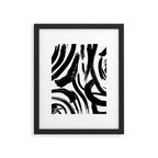 Abstract black and white paint brush stroke pattern Framed Art Print Gallery Image 6