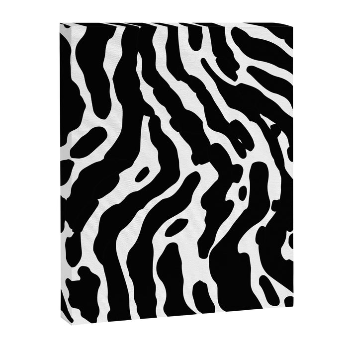 Abstract black and white paint stripe pattern Canvas Print Gallery Image 1