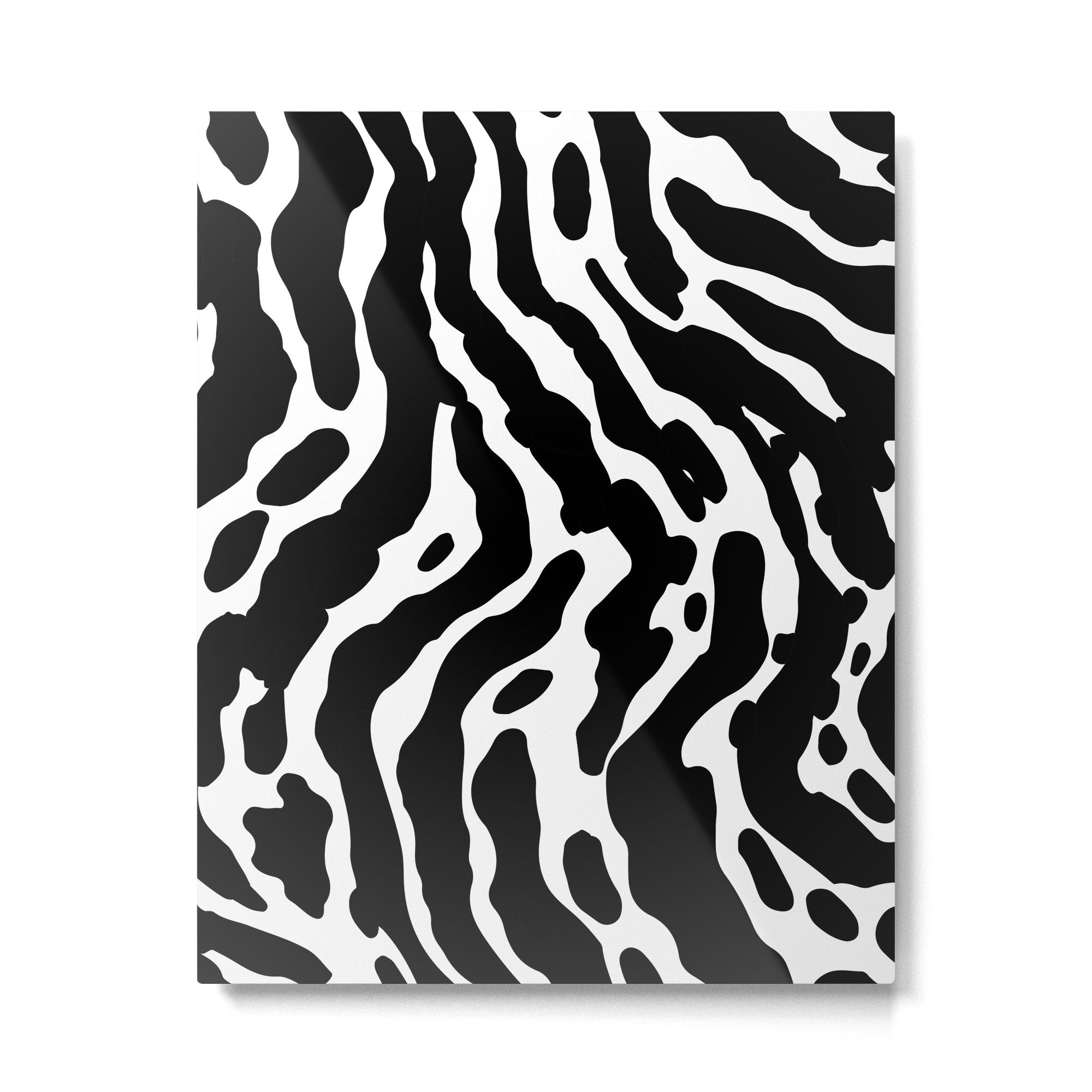 Abstract black and white paint stripe pattern Metal Print Gallery Image 6