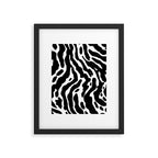 Abstract black and white paint stripe pattern Framed Art Print Gallery Image 6