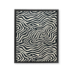 Abstract black and white stripe line pattern Framed Canvas Print Gallery Image 8