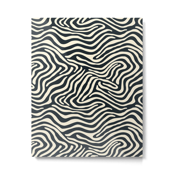 Abstract black and white stripe line pattern Metal Print Gallery Image 1