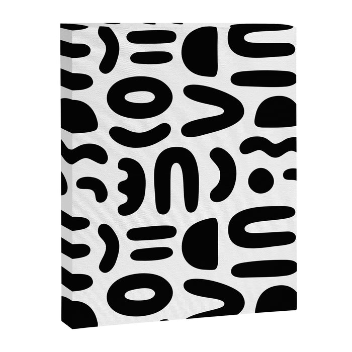 Abstract black and white symbol art pattern Canvas Print Gallery Image 1